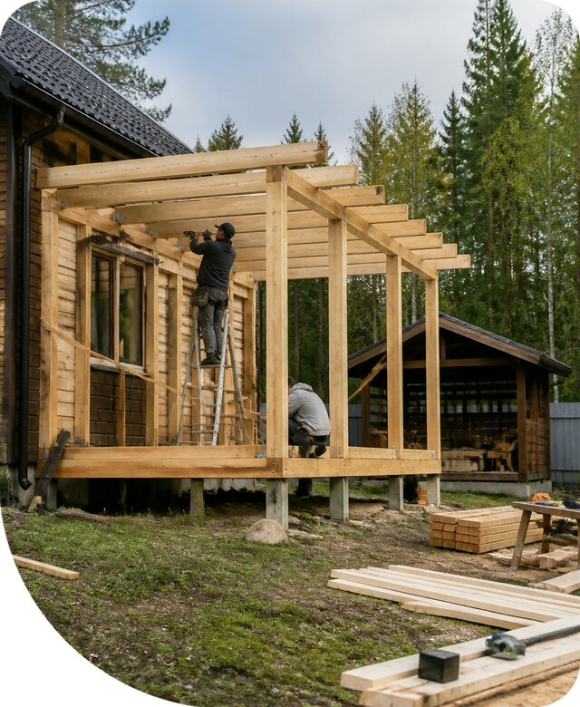 Строительство пристроек и построек на участке в Новокузнецке