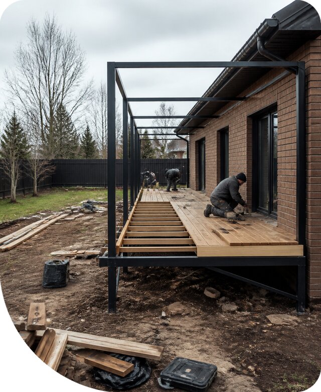Терраса на металлокаркасе в Новокузнецке под ключ от компании